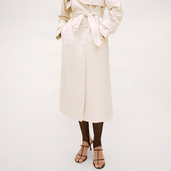 Mango Selection Satin-effect trench coat with belt - Picture 4 of 8